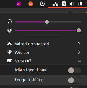 screenshot of how to enable the VPN